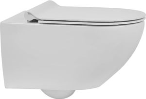 Ben Segno Wand-WC mit SlimSeat Nanobeschichtung WC-Sitz und Tornado-Spülung in Weiß - Hänge-WC mit Tiefspül - Keramik