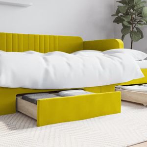 "2024"Modernen Bettschubladen 2 Stk. Gelb Holzwerkstoff und Samt Klassische Betten
