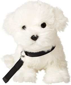 Uni-Toys - Malteser mit Leine - 26 cm (Länge) - Plüsch-Hund - Plüschtier, Kuscheltier
