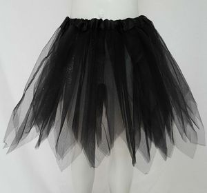 Tütü Tüllrock Petticoat Ballett Kleid gezackt Junggesellenabschied Fasching Erwachsen 3 Lagen M L XL  45cm Schwarz