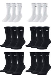 18 Paar Nike Herren Damen Socken SX4508 - Farbe: weiß /schwarz / schwarz - Größe: 42-46