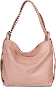 styleBREAKER Damen Rucksack Handtasche Einfarbig, Reißverschluss, Shopper, 2 in 1 Schultertasche 02012395, Farbe:Altrose