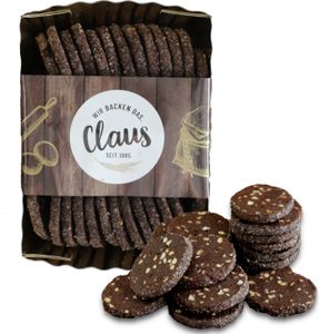 Mandelgebäck mit Kakao 250g – Handgefertigte Mürbeteig-Kekse aus traditioneller Bäckerei – Feines Gebäck mit Mandeln und Kakao
