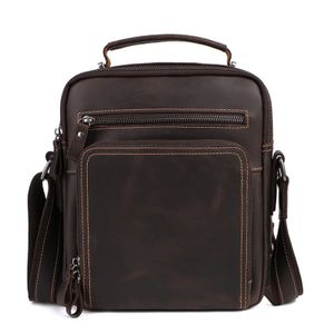 Mofut Aktentasche Leder Aktentasche, Businesstasche Herren, Vintage Handtasche, mit Mehrere Einsteckfächern, verstellbare Schultergurte und Griffen