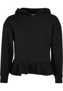 Dětska mikina Urban Classics Girls Organic Volants Hoody black - 122/128