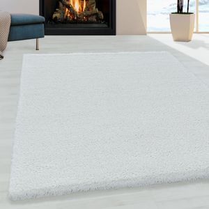 Hochflor Teppich Pearl Soft Einfarbig Flauschig Super Weich - Weiß - 160x230 CM