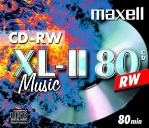 Maxell CD-RW MUSIC, CD-RW, 700 MB, 4 x, 142 x 125 x 10 mm, Schmuckkasten