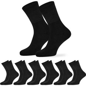 OCERA 6x Socken Uni für Diabetiker geeignet und ohne drückenden Gummibund Schwarz Gr. 47-50