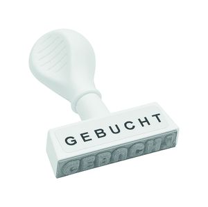 Stempel tekstowy WEDO "BOOKED" Szerokość nadruku: 45 mm