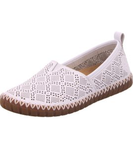 Rieker Damen Slipper Leder Mokassin Lochmuster Gummizug M2851, Größe:42 EU, Farbe:Weiß