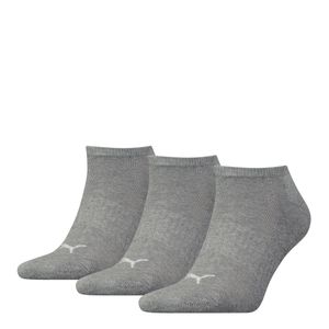 PUMA Uni Sneaker-Socken, 3er Pack - Cushioned, Frottee-Sohle, Logo, einfarbig Grau 35-38