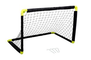 Dunlop Fußballtor - Fussballtor 90 x 59 x 61 cm - Faltbares fußball Tor - Schwarz/Gelb