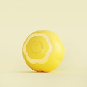RAIKOU Power Smart Ball für Katzen, interaktives Katzenspielzeug, elektrischer Katzenball mit LED-Licht, wiederaufladbar über USB-C, gelb