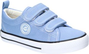 AMERICAN CLUB LH85 Original Kinder Schuhe Sneaker, Turnschuhe mit Klettverschluss luftige, Canvas-Sneaker, Blau 34