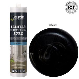 Bostik S730 Sanitär Silicon Pro  300ml Kartusche Silikon Fugen Dichtstoff Schwarz