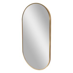 Nástěnné zrcadlo Corato 40x80cm Koupelnové zrcadlo Make-up Zrcadlo Závěsné zrcadlo ve tvaru elipsy Zlatá nástěnná montáž