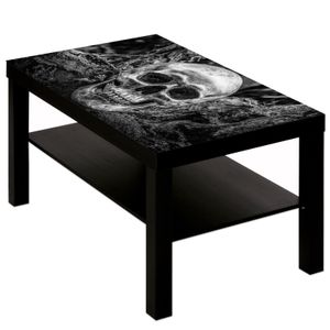 Couchtisch Tisch Totenkopf Totenschädel Baum Wurzeln Erde : schwarz weiß Tisch schwarz Farbe: schwarz weiß Tisch schwarz
