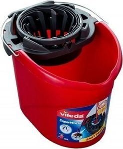 VILEDA SuperMocio kbelík na úklid s elektrickým lisem 12 l červený/šedý