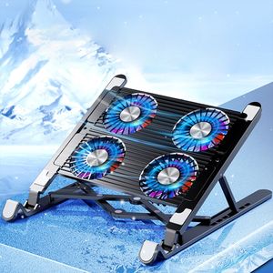Laptop-Ständer & -halterungen, Notebook-Kühler, 4 Ventilator, RGB-Beleuchtung, Laptop-Kühlpad, cooler Ständer, Gaming-Notebook, mit Telefonhalter Laptop-Ständer & -halterungen, Notebook-Kühler, 4 Ventilator, RGB-Beleuchtung, Laptop-Kühlpad, cooler Ständer, Gaming-Notebook, mit Telefonhalter