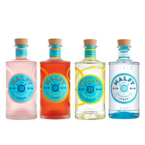 Malfy Range Set, Originale + Con Limone + Rosa + Con Arancia, italienischer Gin, Alkohol, 4 x 700 ml