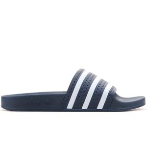 adidas Adilette Classic Badeschuhe Badelatschen Unisex, Farbe:Dunkelblau / Weiß, Größe:UK 7 - EUR 40 2/3 - 25 cm