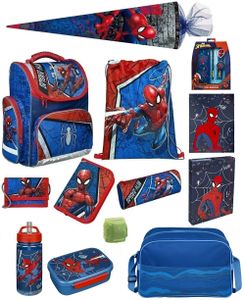 Spiderman Schulranzen Set 17tlg. Undercover Clou Ranzen 1. Klasse mit Sporttasche  und Schultüte 85cm
