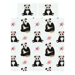 Rapport - Panda - Súprava posteľnej bielizne AG1390 (jednolôžko) (čierna/biela)