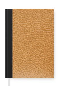 MuchoWow® Notizbuch Tagebuch Haushaltsbuch Notebook A5 Leder - Strukturiert - Leder-Optik - Orange - Notizblock - Notizheft - Notebook - Schreibblock - Papier