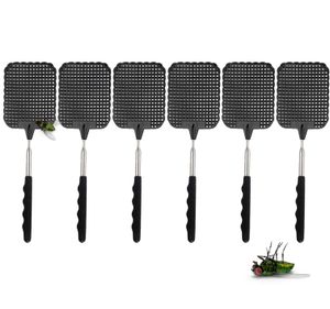 20er XXL Fliegenklatsche Set - ausziehbar & schwarz - Mückenschaber & Fliegenschutz für Insekten, Fliegen, Mücken, Wespen