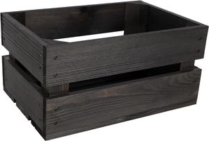 Creative Deco Holzkiste Schwarz | 30 x 20 x 15 cm | Deko Kiste Holz Obstkiste Weinkiste Aufbewahrungskiste