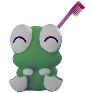 Spirella Zahnputzbecher Zahnbürstenhalter "Rana" mit Frosch-Design, Kunststoff grün