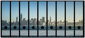Wallario Ordnerrücken Sticker, selbstklebend für breite Ordner, 9 Stück, Motiv Skyline von San Francisco