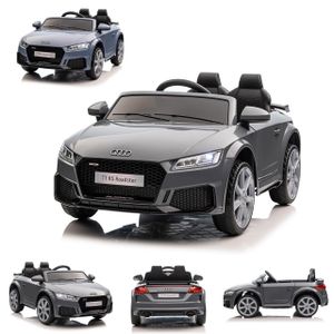 ES-Toys Kinder Elektroauto Audi TTRS, EVA-Reifen, Sicherheitsgurt, Fernbedienung grau