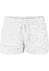 Urban Classics Damen Shorts Ladies Space Dye Hotpants White/Black/White-XL