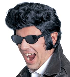 Perücke Rock'n'Roll schwarz 50er Elvis