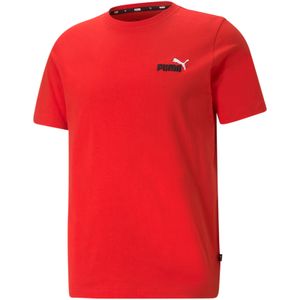 PUMA Herren T-Shirt - ESS Essentials Embroidery Logo Tee, Rundhals, Kurzarm, uni Rot S