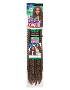 Janet Collection Havana Mambo Box Braid 24' - Three Strand Synthetic Hair, Farbe:Rotbraun #33