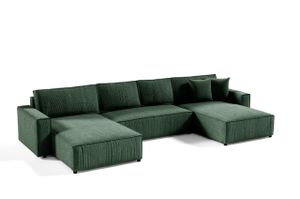 sofa4you Rohová pohovka s funkcí spánku "Poso U", zelená