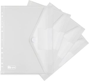 10er-pack Dokumententasche A4 - A4 Sichttasche Dokumenten Mappen Brieftaschen Tasche für Dokument Organisieren mit Lochrand Klettverschluss und Etikettentasche