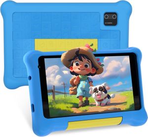 kindertablet 7 zoll kinder tablet kinder Android 12 32GB ROM IPS HD display eltersteuerung bluetooth tablet kinder mit kindersichere hülle (blau)