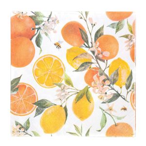 Serwetki papierowe Serwetki CITRUS WITH BEES 20Stk. 33x33 cm HOMLA