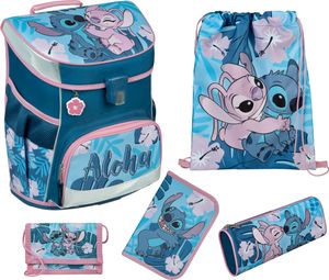 STITCH Schulranzen für 1. Klasse Scooli Campus Fit Modell für Mädchen inkl. Federmappe, Schlamper, Turn- und Geldbeutel (5-teiliges Grundset)