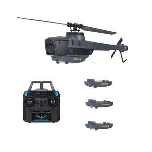C128 RC-Helikopter 2,4G 4CH 6-Achsen-Gyro 1080P Kamera Optischer Fluss Lokalisierung Höhe Halten Flybarless RC Hubschrauber RTF mit 3 Batterien