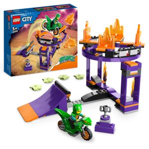 LEGO City Stuntz 60359 Sturzflug-Challenge 2in1 Action Set mit selbstfahrendem Dinosaurier-Motorradspielzeug und Stunt Rider, Geburtstagsgeschenk für Kinder, Jungen, Mädchen ab 5 Jahre