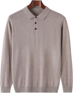 Herren-POLO-Pullover für Herbst/Winter, XL, Beige