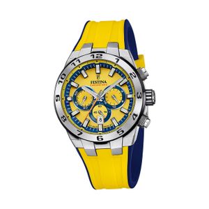 Festina Herrenuhr Silikon gelb blau Festina Chrono Bike Armbanduhr D2UF20671/4