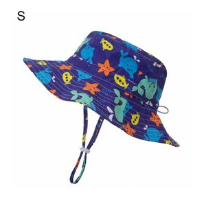 Hut mit Cartoon-Muster, bedruckt, aus lichtbeständigem Polyester, Baby-Fischermütze für Kinder, Seestern, Größe: S