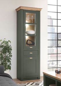 Vitrine Cambridge 68cm grün wotan eiche Standvitrine Wohnzimmer Modern Vitrine Cambridge 68cm grün wotan eiche Standvitrine Wohnzimmer Modern