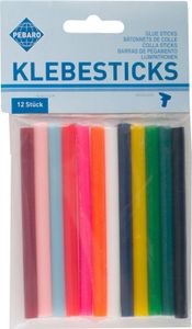 Pebaro 12 Klebesticks für Heißklebepistole, bunt, 269BUNT