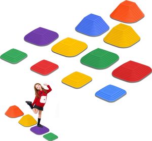JOIEYOU 11 Stück Balanciersteine für Kinder Stapelsteine Balanciersteine aus PP+TPE Abenteuer Flusssteine Balancieren für Kinder ab 3-9 Jahren Drinnen & Draußen